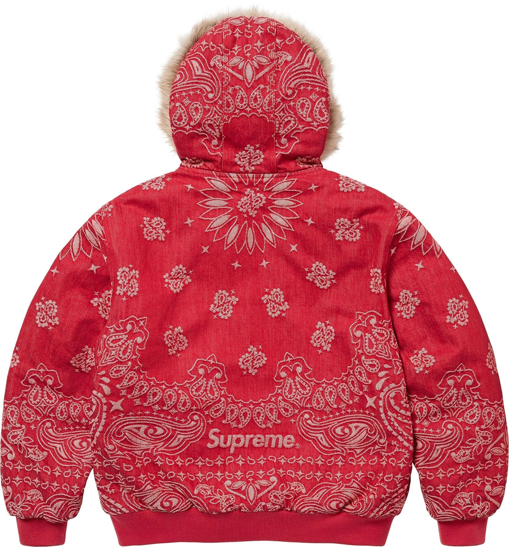 Bandana Jacquard Denim Hooded Work Jacket view 16